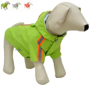 Fashion Hooded Pet Dog Raincoat, Lightweight Dog Rain Jacket Zipper Closure Rain Poncho with Reflective Strip for Pug French Bulldog Green B-S