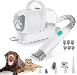 FERPOSH 6-in-1 Pet Grooming Vacuum Kit, 13000Pa Dog Hair Vacuum with Low Noise, Dog Nail Trimmers & Clippers, Shedding Brush for Dogs and Cats, Paw Cleaner Tool, Large Dust Container for Home Cleaning