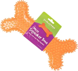 Gnawsome Dog Toys - Mega Squeaker Bone - Dental & Gum Wellness - Stimulating Fun - Hidden Squeaker - Durable for Heavy Chewers - 100% BPA-Free - Assorted Colors