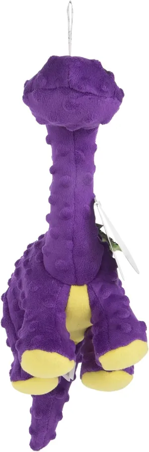 goDog Dinos Bruto Squeaky Plush Dog Toy, Chew Guard Technology - Purple, Large