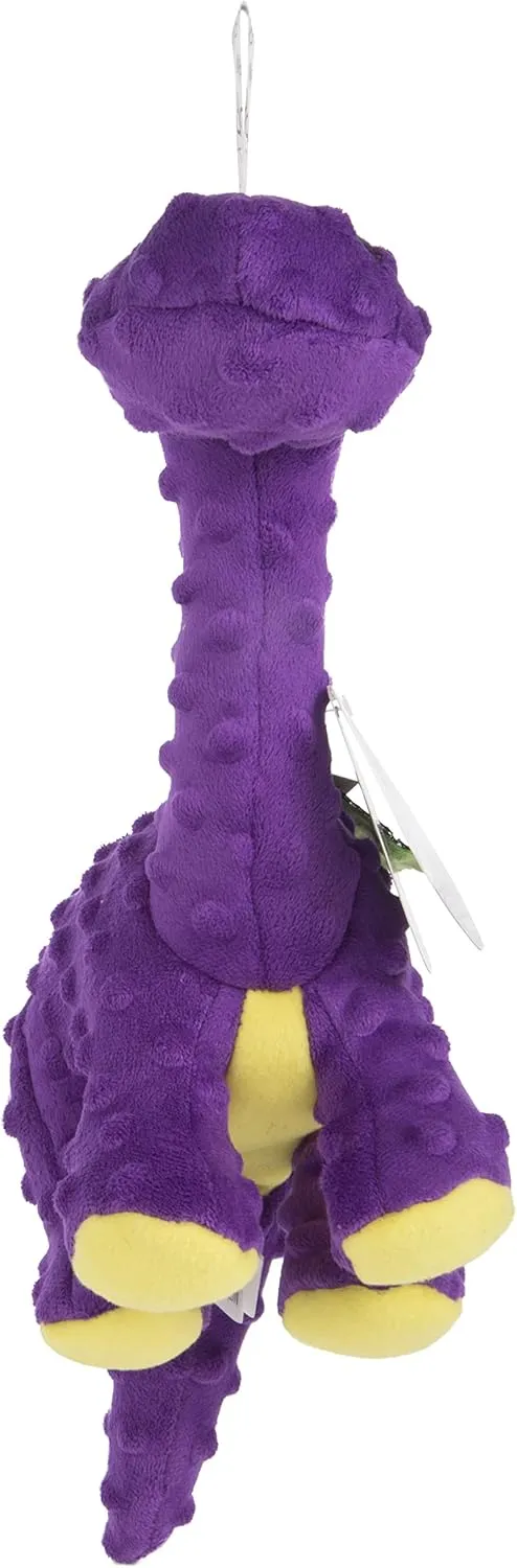 goDog Dinos Bruto Squeaky Plush Dog Toy, Chew Guard Technology - Purple, Large