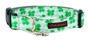 Green Shamrocks Dog Collar - 925