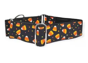 Halloween Candy Corn - Martingale or Buckle Dog Collar - 1.5" Width