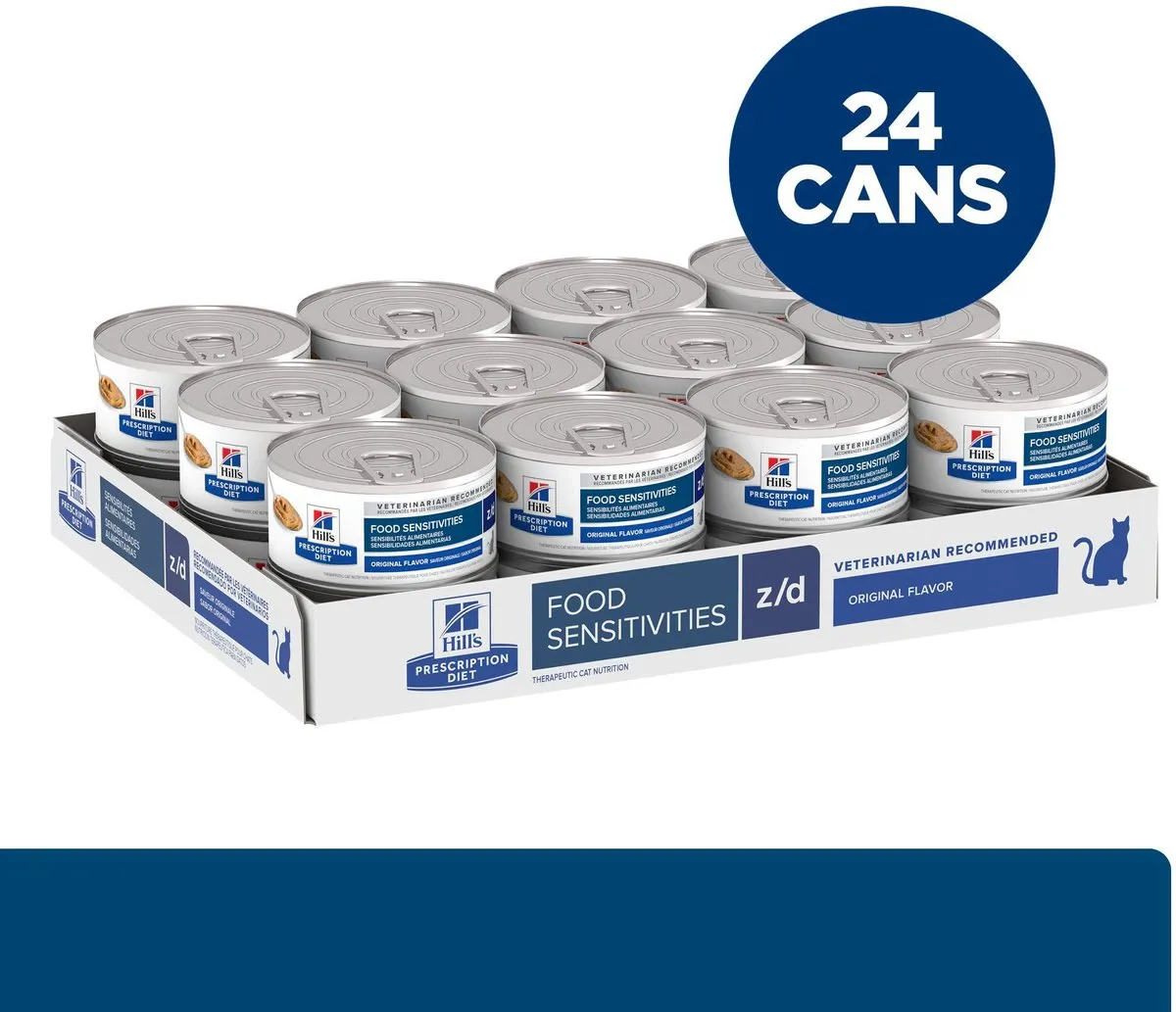 Hill's Prescription Diet z/d Skin/Food Sensitivities Canned Cat Food (5.5 oz x 24 cans)
