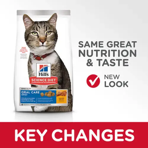 Hill's Science Diet Adult Oral Care Dry Cat Food, Chicken Recipe (7 lb)