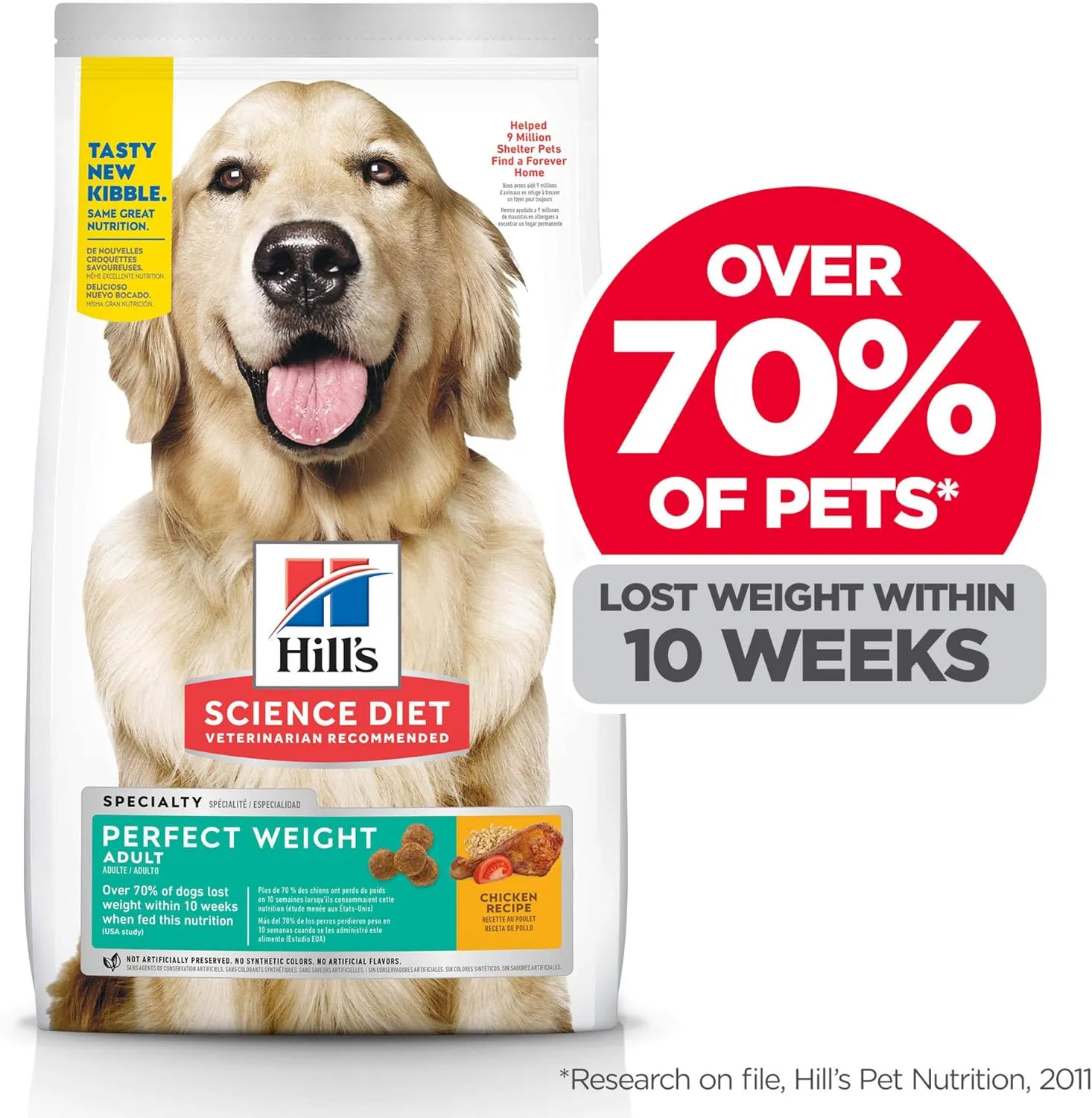Hill's Science Diet Dry Dog Food, Adult, Perfect Weight for Healthy Weight & Weight Management, Chicken Recipe, 28.5 lb. Bag