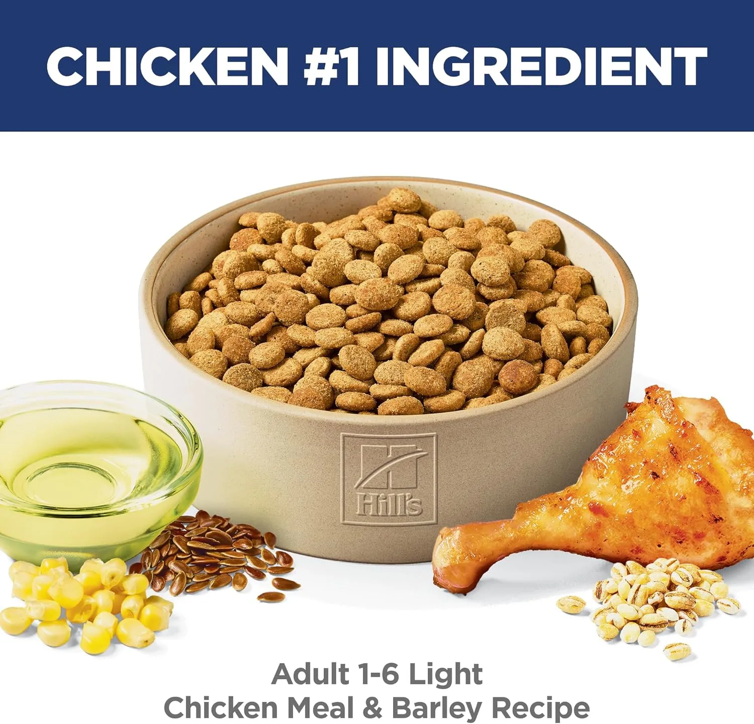 Hill's Science Diet Light , Adult 1-6, Weight Management Support, Dry Dog Food, Chicken & Barley, 15 lb Bag
