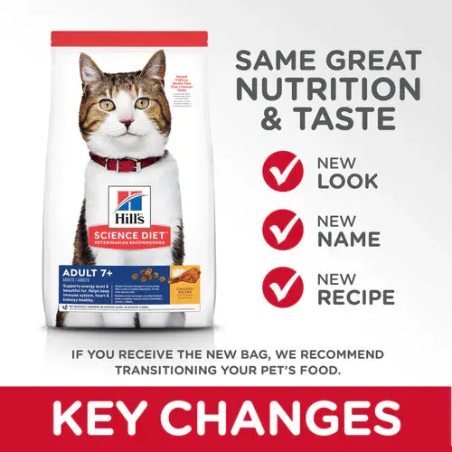 Hill's Science Diet Senior 7  Dry Cat Food, Chicken Recipe (7 lb)
