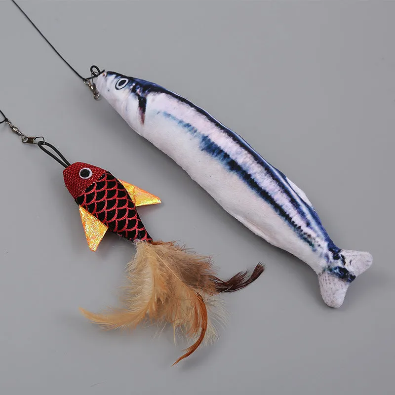 Interactive cat feather toy