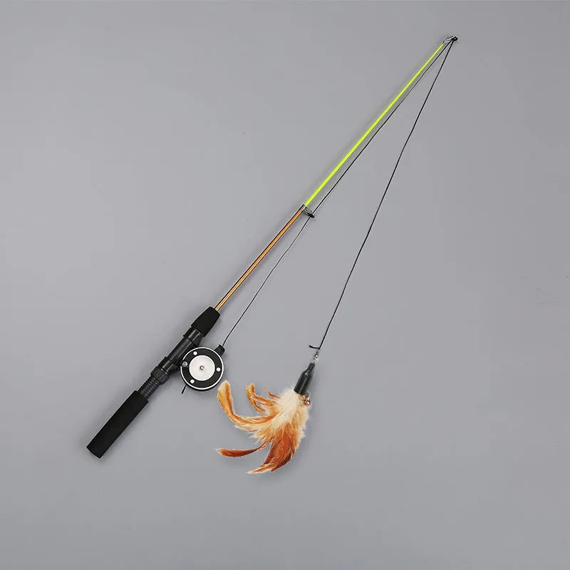 Interactive cat feather toy