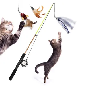 Interactive cat feather toy