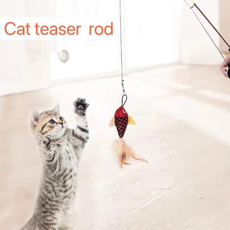 Interactive cat feather toy