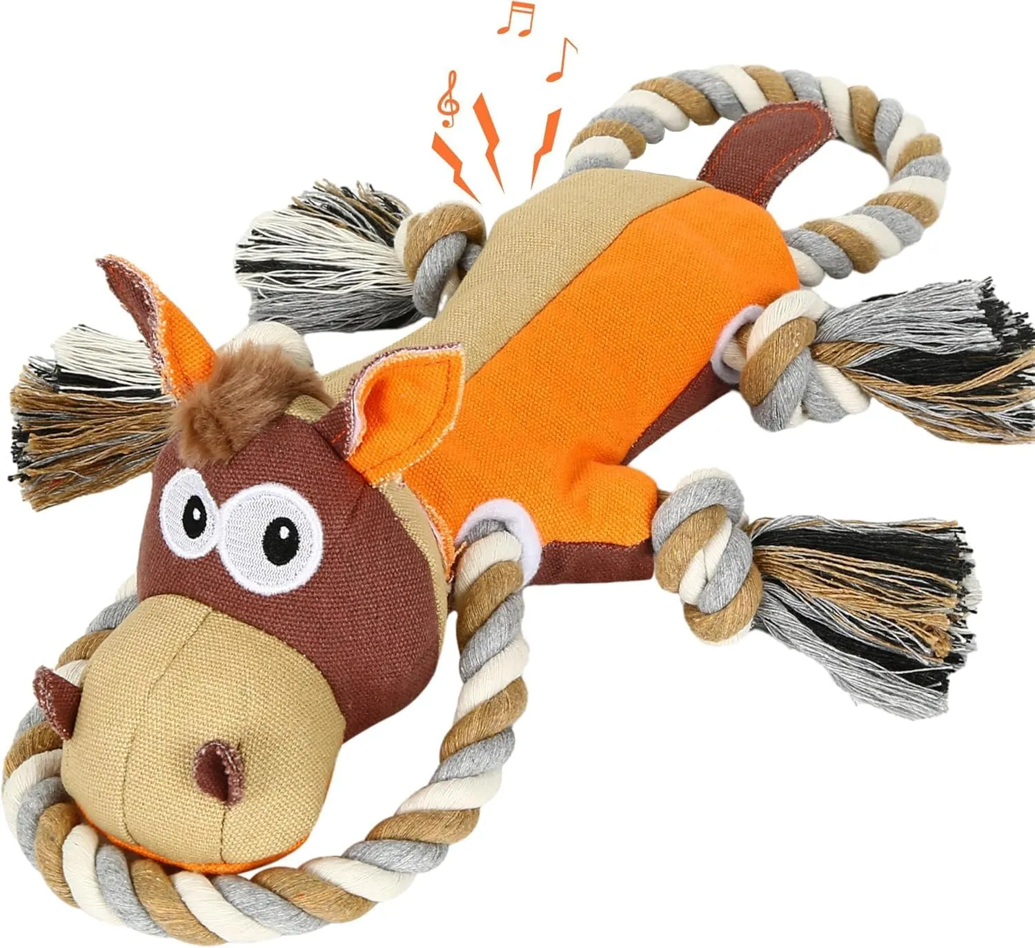 IOKHEIRA Dog Toys for Aggressive Chewers,Tough Indestructible Dog Toys,Squeaky Dog Toys for Large Dogs,Durable Dog Chew Toys (Orange)