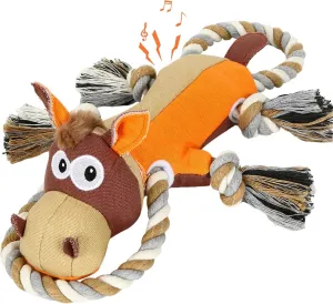 IOKHEIRA Dog Toys for Aggressive Chewers,Tough Indestructible Dog Toys,Squeaky Dog Toys for Large Dogs,Durable Dog Chew Toys (Orange)