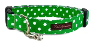 Kelly Green/White Polka Dot Dog Collar - 503