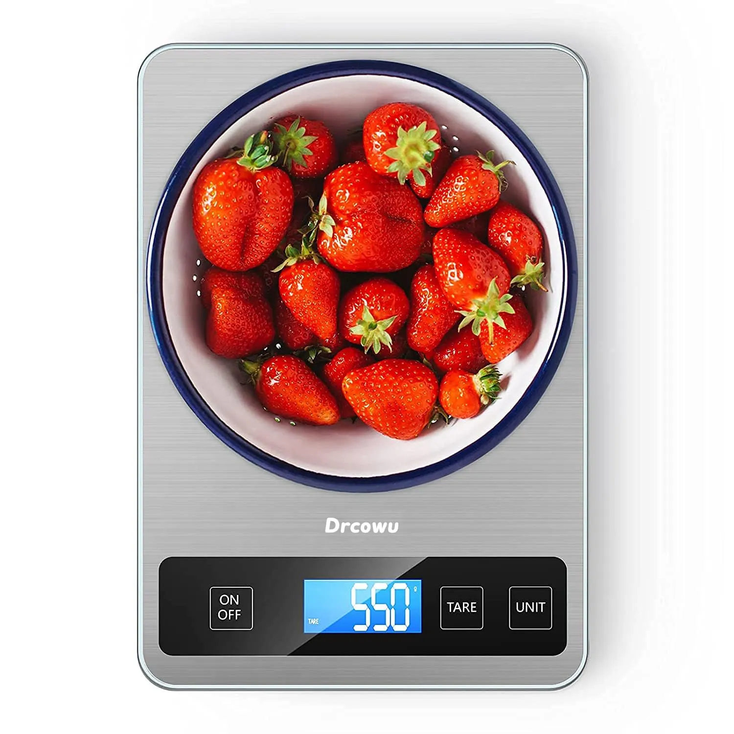 Large Digital Kitchen Scale, Drcowu 15kg Food Kitchen Scales for Baking, Cooking, Keto and Meal Prep, Food Weight Scale with 1g Accuracy and LCD Display, Easy to Read, Grams and Oz (Silver)