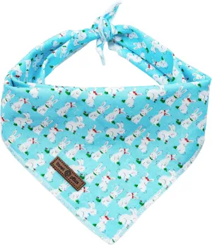 lionet paws Easter Bunny Dog Bandana for Small Medium Large Dogs, Cat Dog Kerchief Triangle Bibs Scarf for Girl Boy
