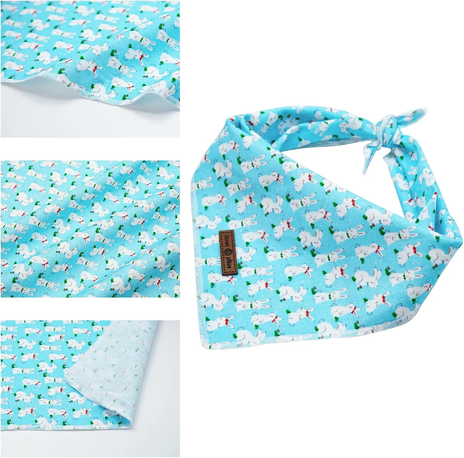 lionet paws Easter Bunny Dog Bandana for Small Medium Large Dogs, Cat Dog Kerchief Triangle Bibs Scarf for Girl Boy