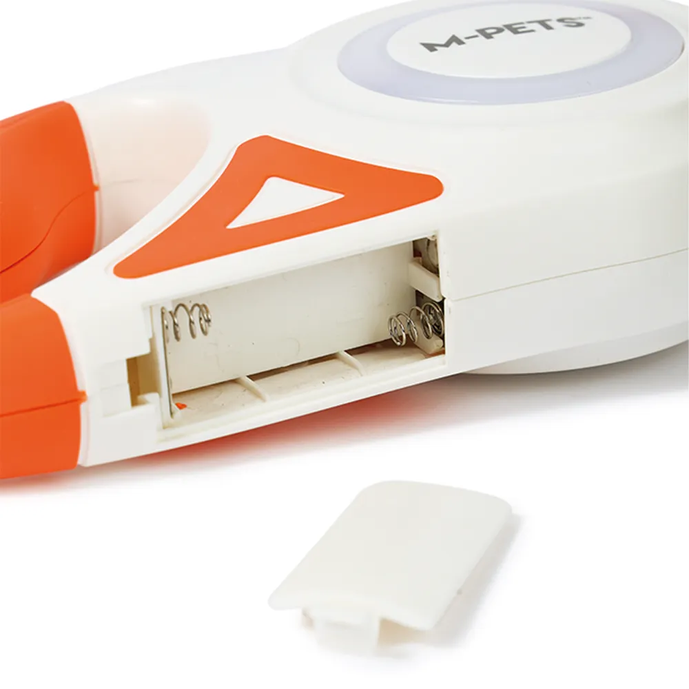 M-PETS Flash Retractable Leash White & Orange