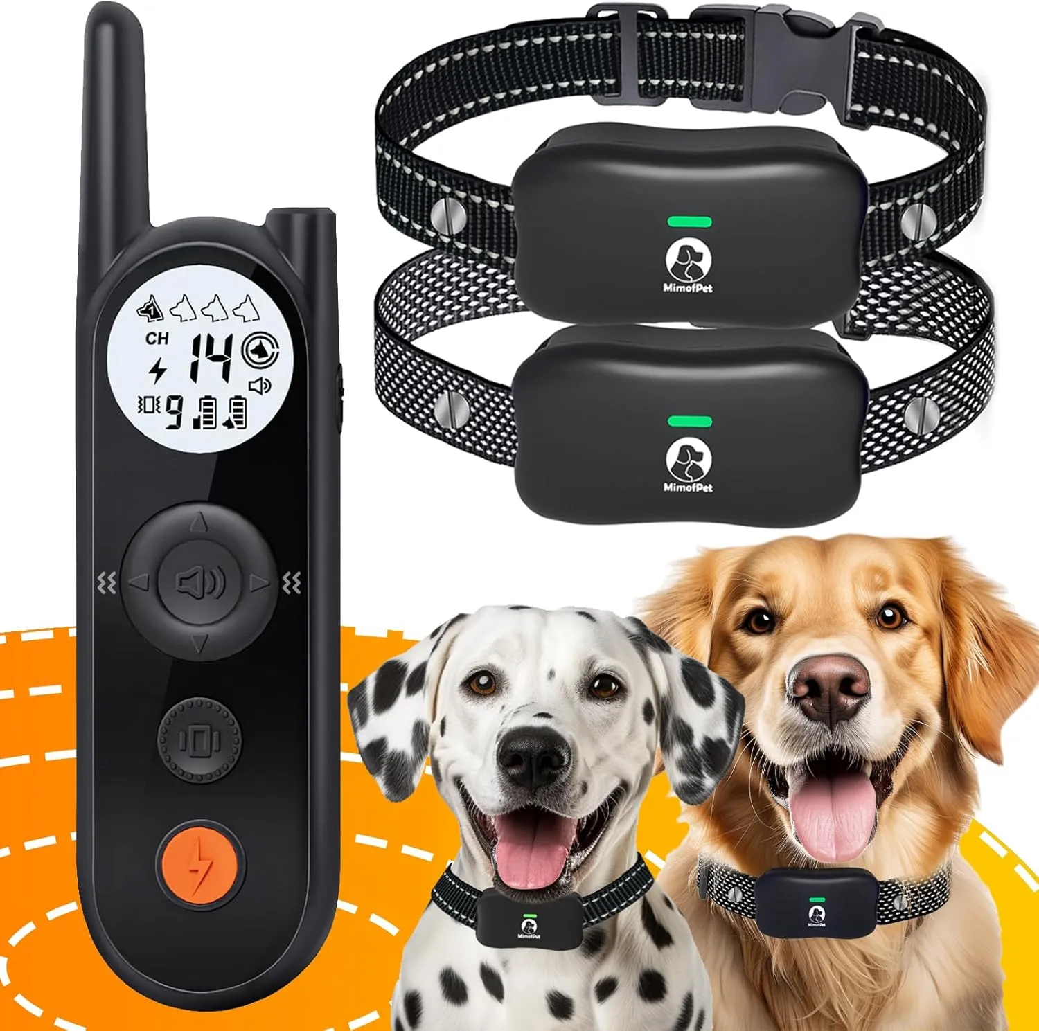 MIMOFPET Wireless Dog Fence System for 2 Dogs - Up to 3500ft Adjustable Electric Fence,Waterproof Training Collar Rechargeable,Pet Containment System for Large Medium Pets