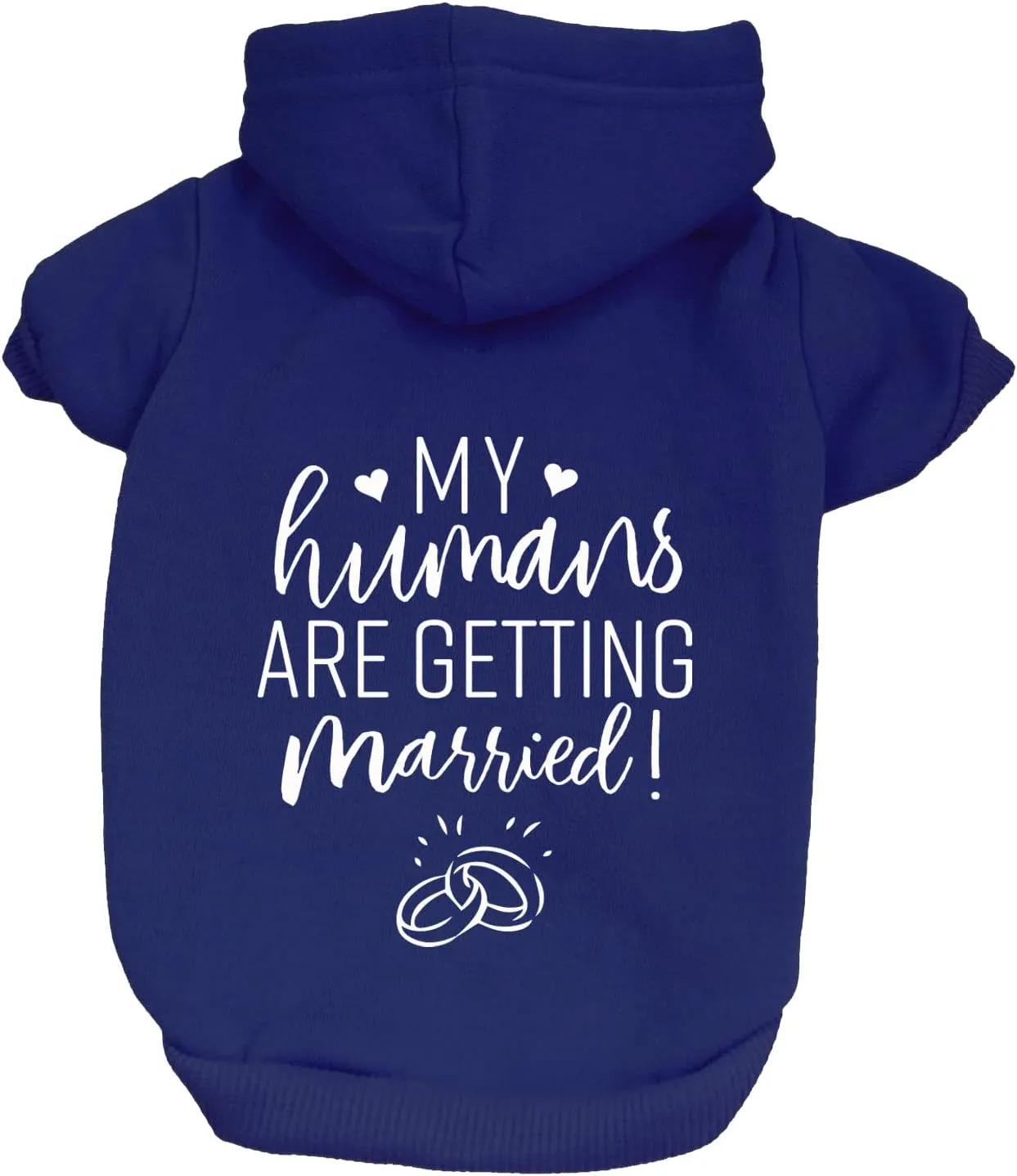 My Humans are Getting Married Annoucement Pullover Fleece Lined Dog Hoodie (Royal, Small 224)