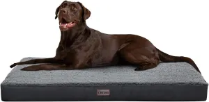 OhGeni Orthopedic Dog Beds for Large Dogs,Dog Bed with Plush Egg Foam Support and Non-Slip Bottom, Waterproof and Machine Washable Removable Pet Bed Cover