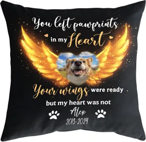 Personalized Memorial Sympathy Pillow with Insert 12"x12" Double-Sided Printed Gifts - Pet Loss Gifts - Remembrance Gifts for Loss of Dog Cat in Heaven - Custom Name Photo Sofa Home Decor
