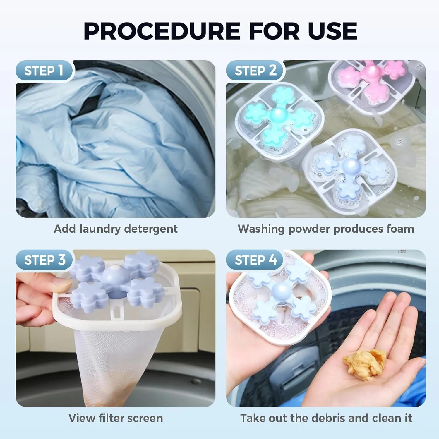 Pet Hair Remover Mesh Bag for Laundry, 3/6 Pack Floating Hair Filtering Mesh Removal, Reusable Lint Catcher for Washing Machine, Dog Cat Hair Filter (3, Mix)