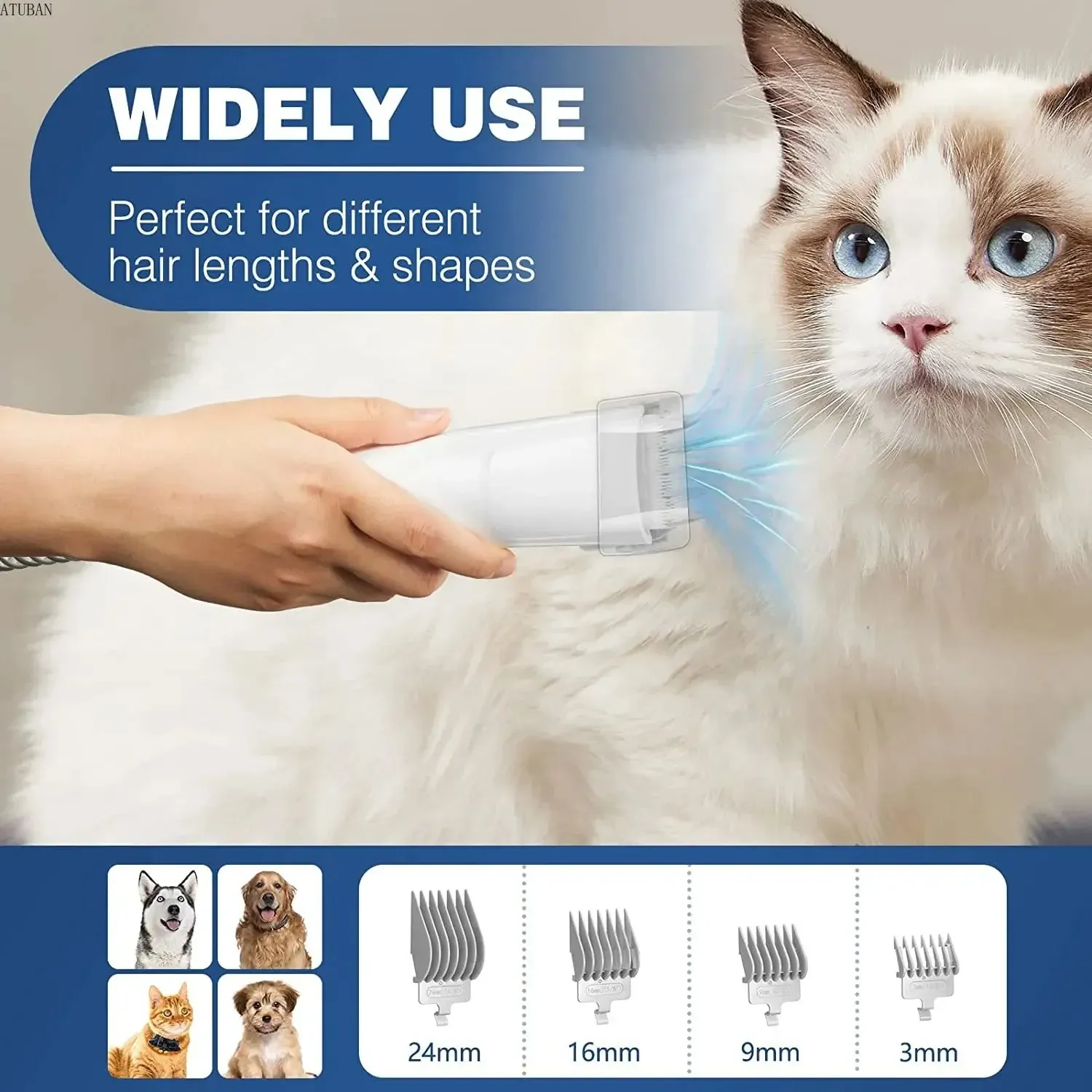 Pet Vacuum Cleaner with Dust Kit and Pet Hair Brush