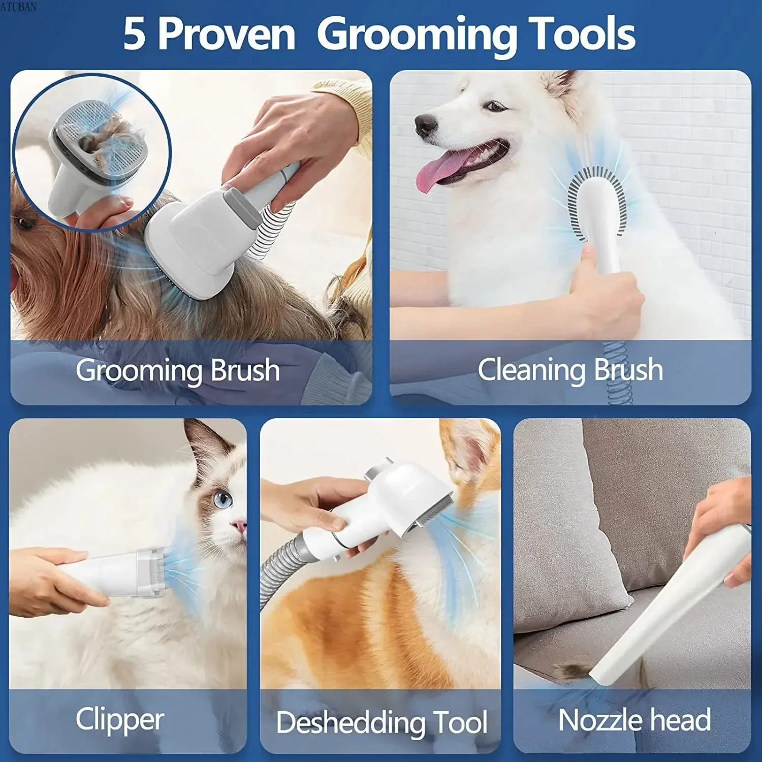 Pet Vacuum Cleaner with Dust Kit and Pet Hair Brush