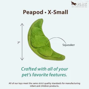 P.L.A.Y. Cute Plush Dog Toys - Fruit & Vegetable Themed Durable Squeaker Chew Toy, Great for Puppies & Small, Medium, Large Dogs - Machine Washable, Recycled Materials (Garden Fresh Peapod, X-Small)