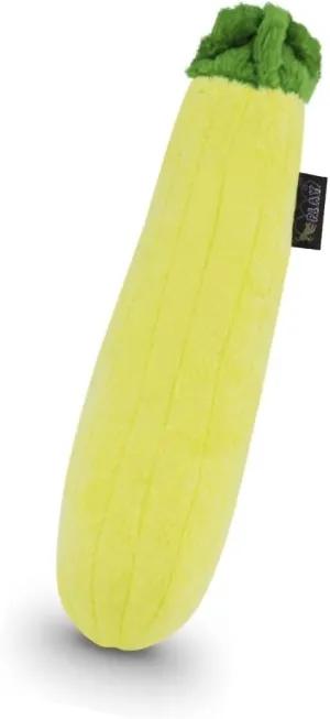 P.L.A.Y. Cute Plush Dog Toys - Fruit & Vegetable Themed Durable Squeaker Chew Toy, Great for Puppies & Small, Medium, Large Dogs - Machine Washable, Recycled Materials (Garden Fresh Zucchini, X-Small)