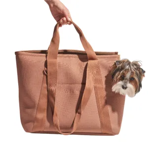 recycled eco-knit everyday dog carrier - cocoa
