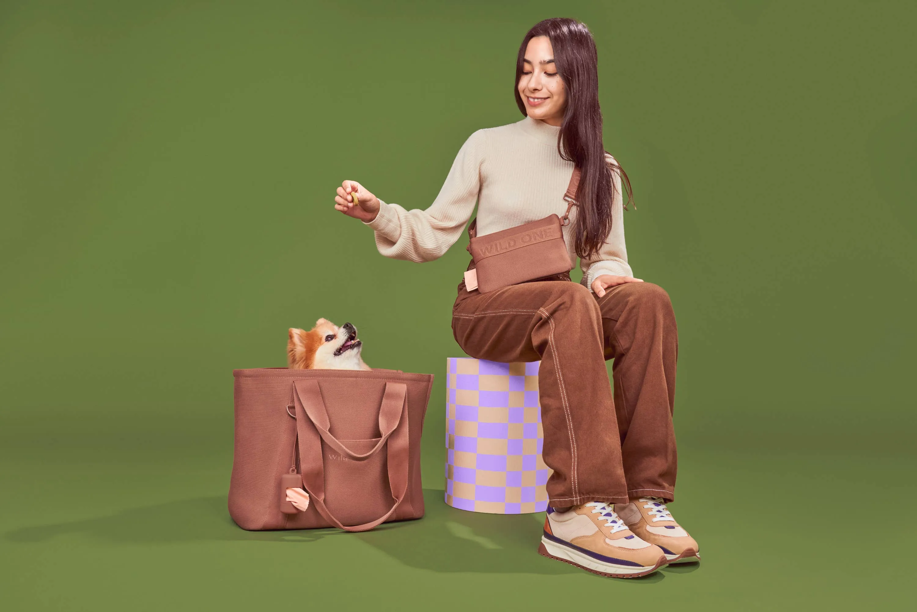 recycled eco-knit everyday dog carrier - cocoa