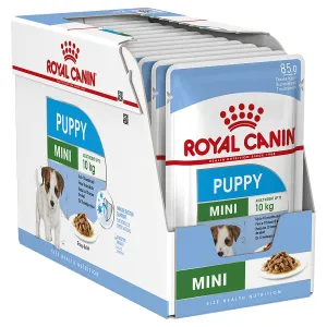 Royal Canin Dog Mini Puppy Wet Food Pouches 85g x 12