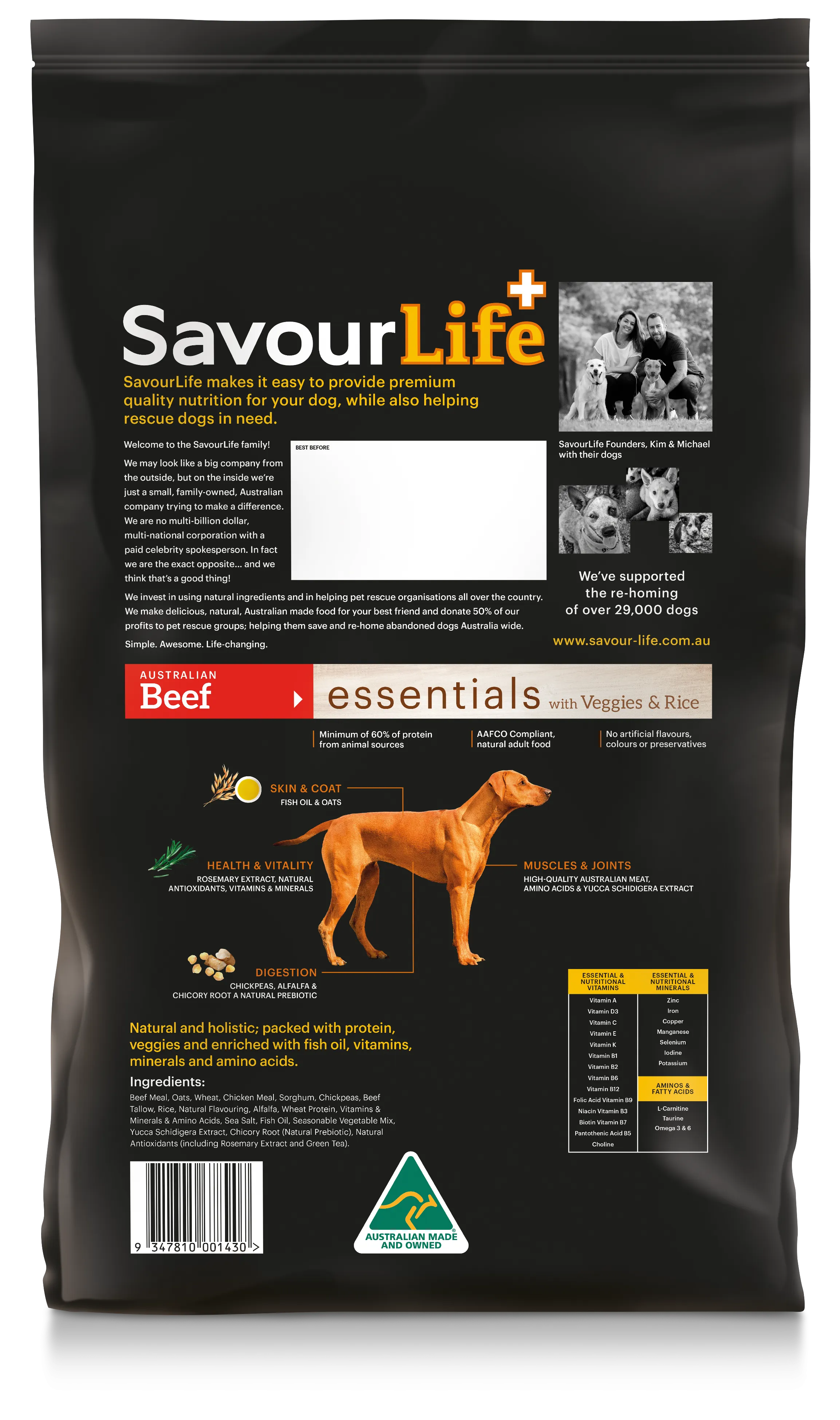 SavourLife - Essentials Beef Dog Dry Food (15kg)