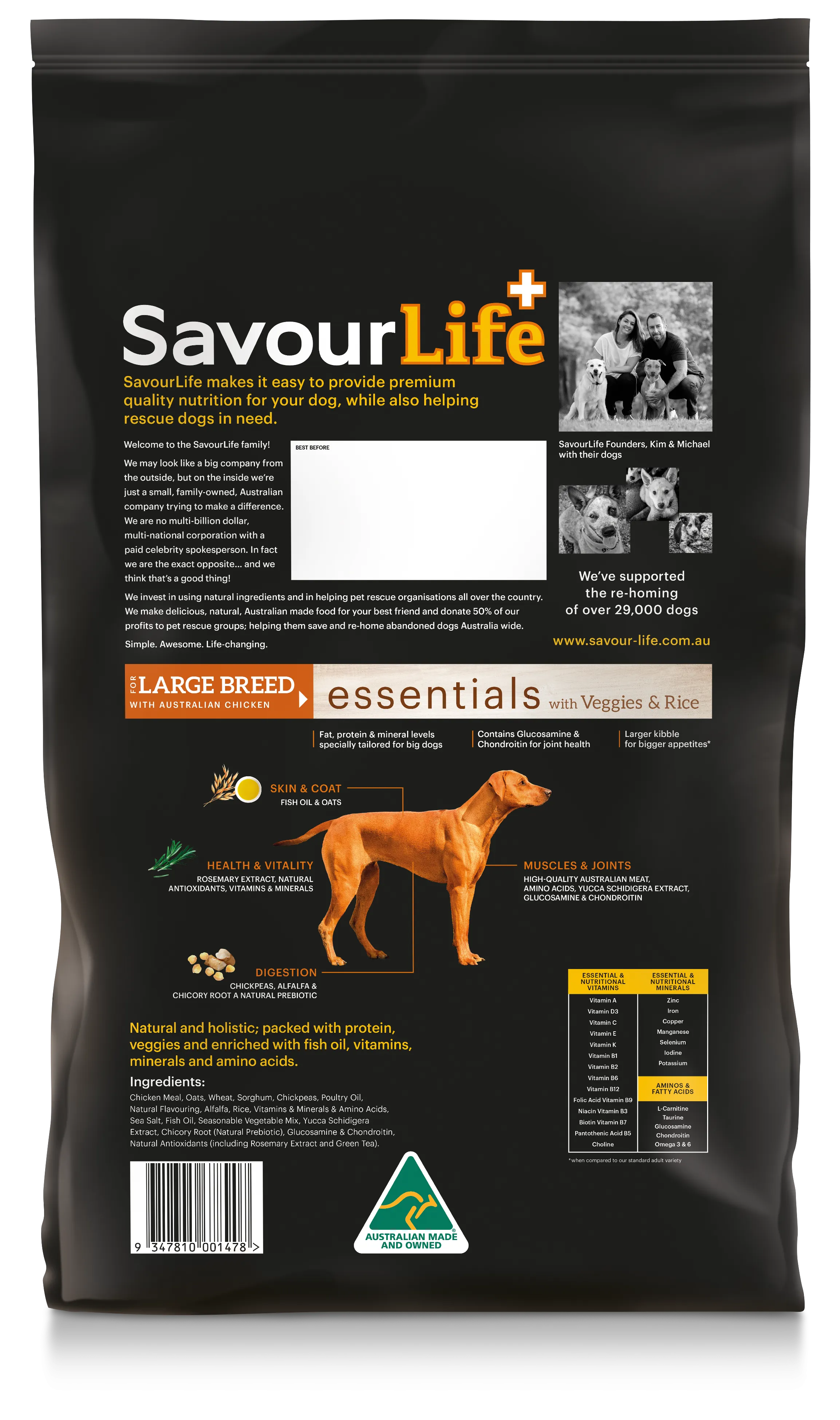 SavourLife - Essentials Chicken Large Breed Dog Dry Food (15kg)