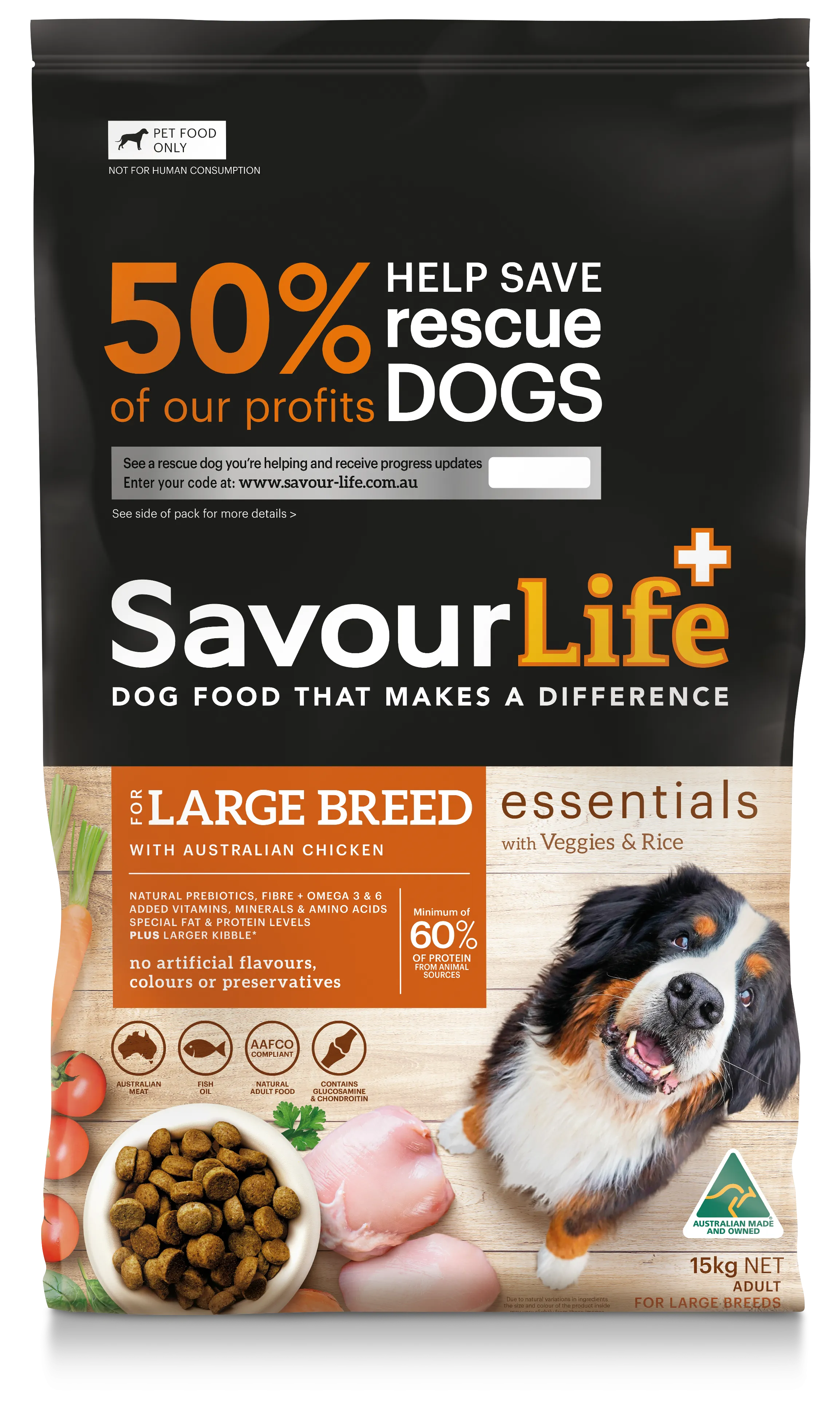 SavourLife - Essentials Chicken Large Breed Dog Dry Food (15kg)