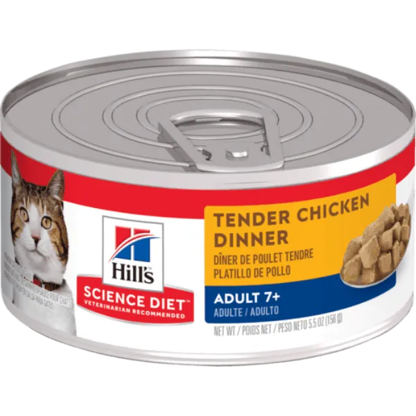 Science Diet Tender Chicken Dinner Adult 7  Canned Cat Food, 5.5oz
