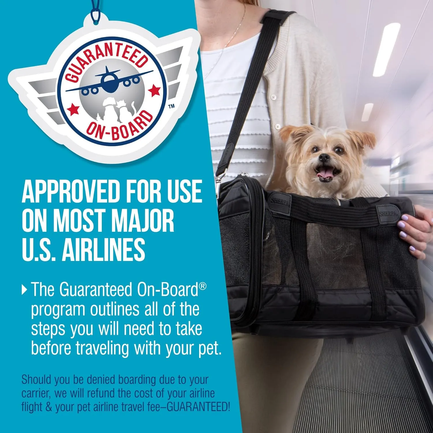 Sherpa Original Deluxe Travel Pet Carrier, Airline Approved & Guaranteed On Board - Black Lattice, Small