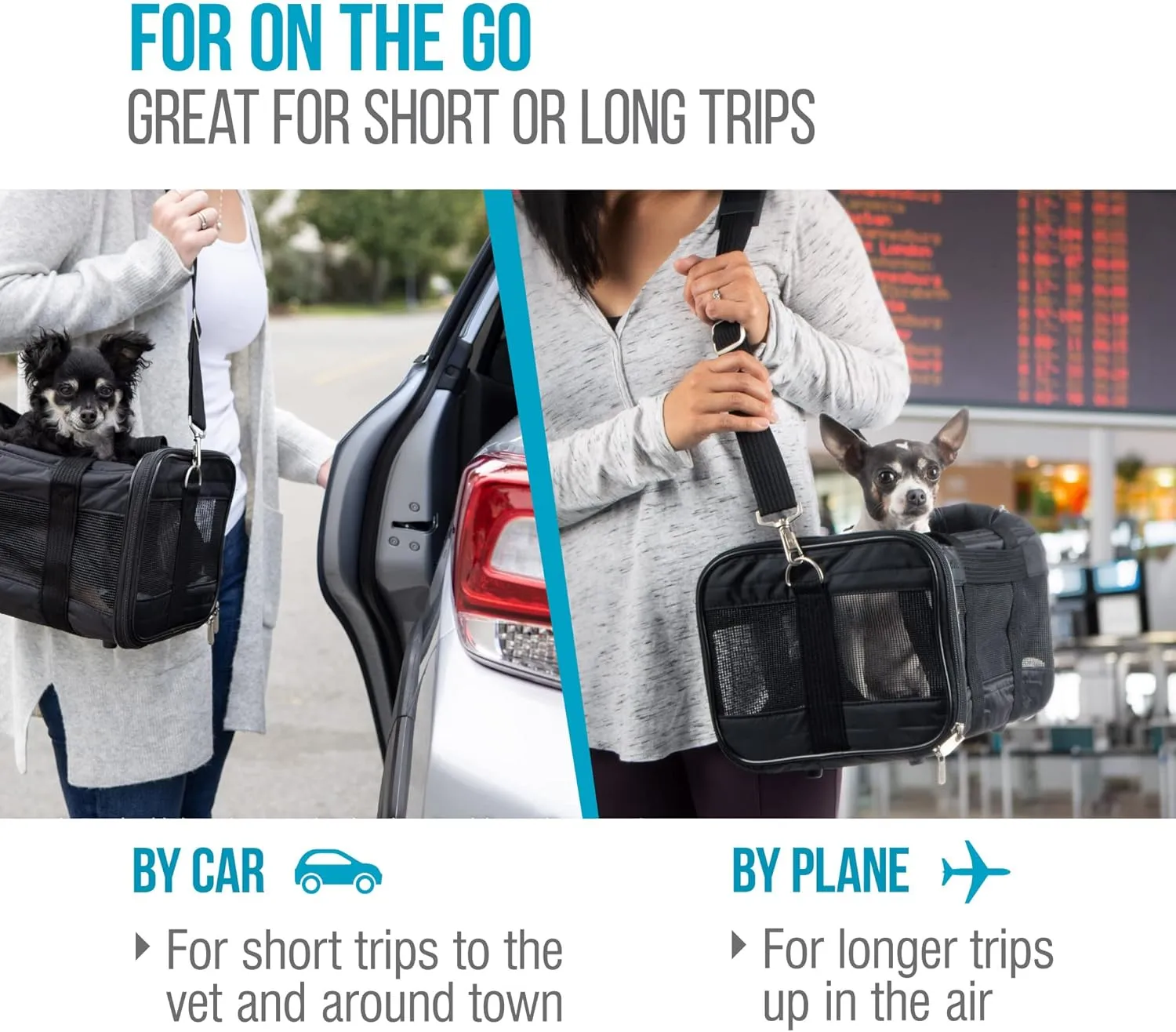 Sherpa Original Deluxe Travel Pet Carrier, Airline Approved & Guaranteed On Board - Black Lattice, Small