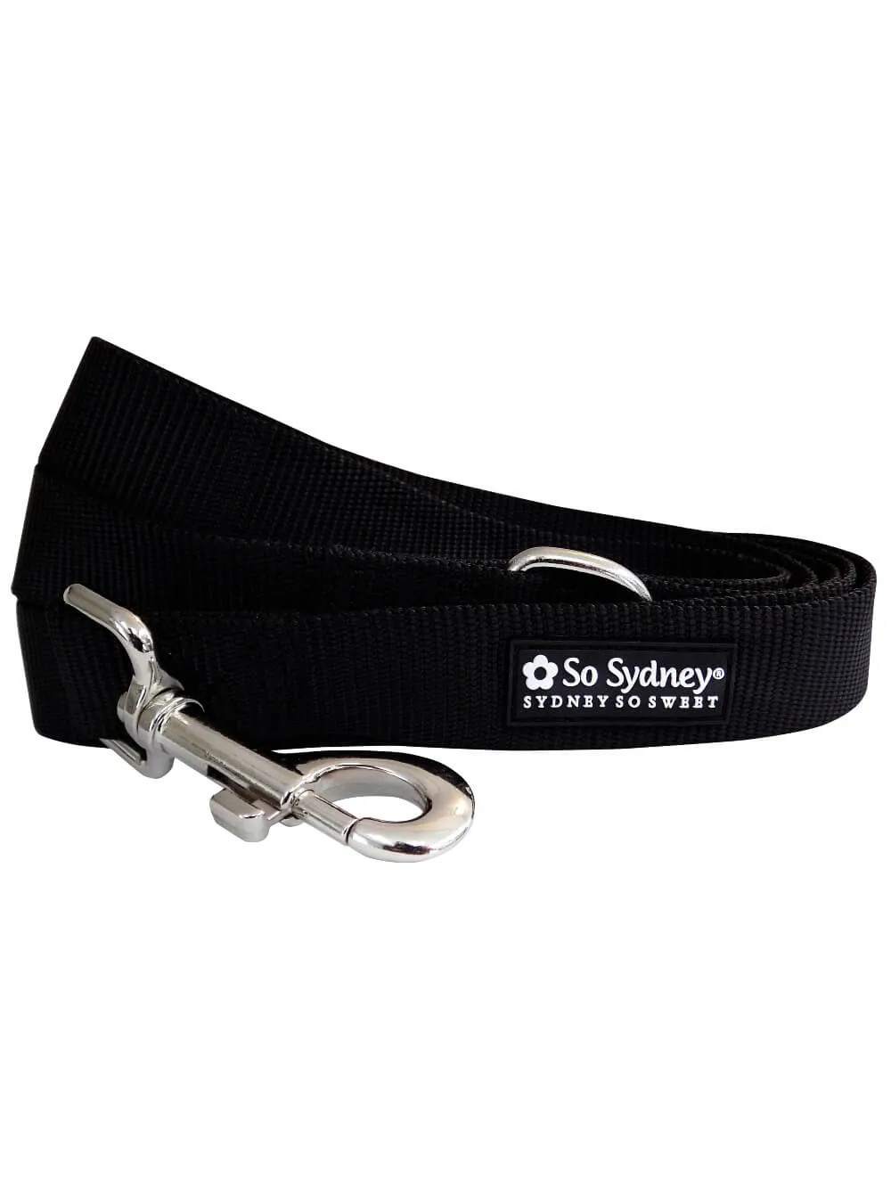 Solid Black Basic Nylon Dog Leash for Small, Medium, or Large Dogs