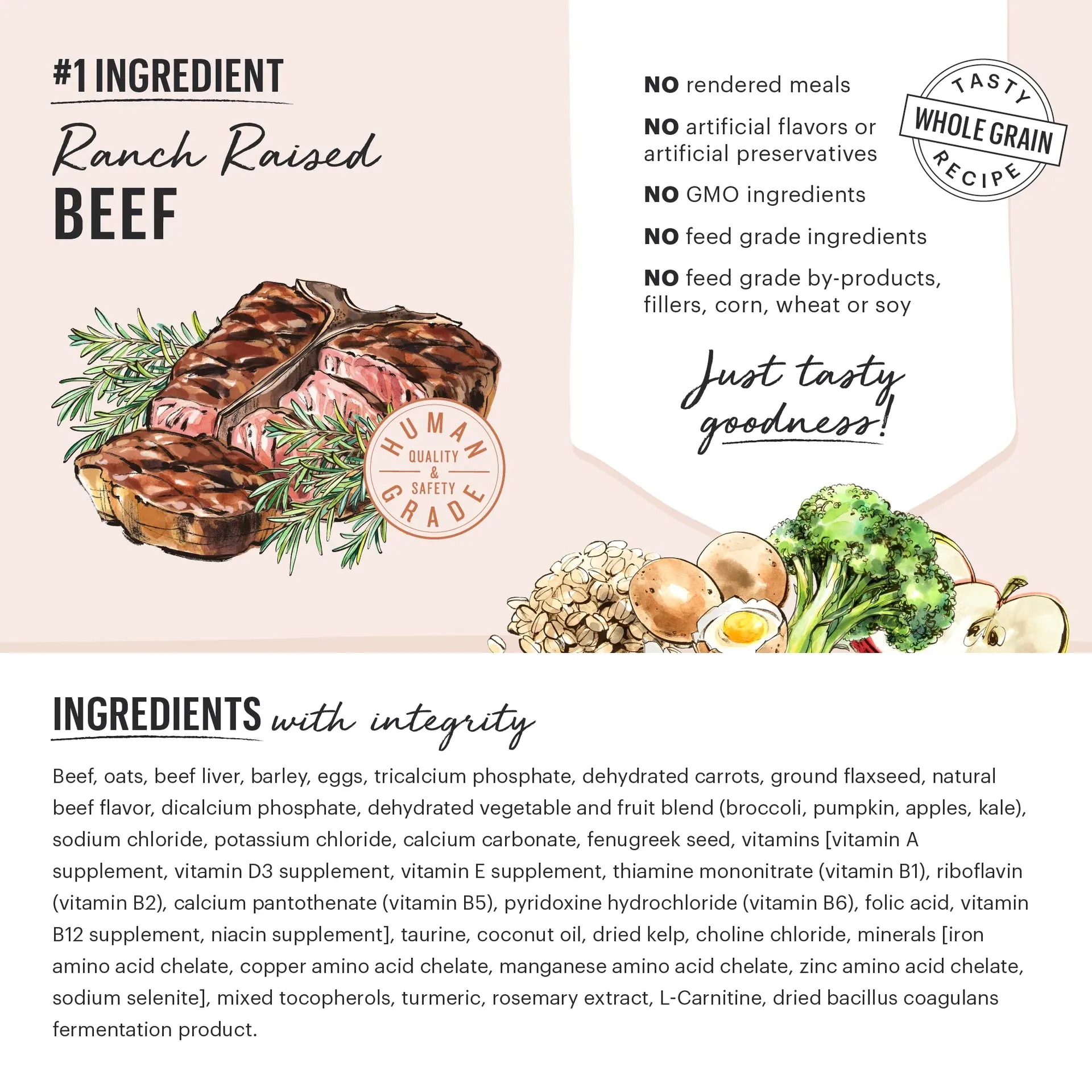 The Honest Kitchen - Whole Food Cluster - Whole Grain - Beef & Oat Dog Food