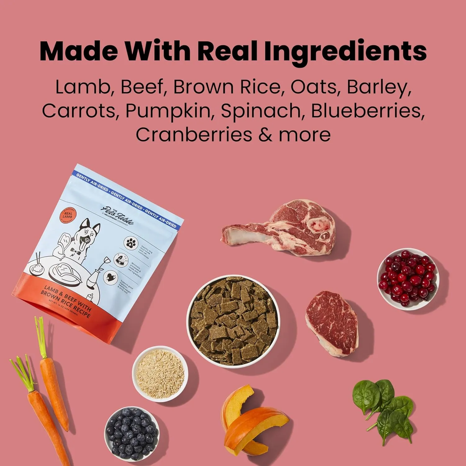 The Pets Table Grain Inclusive Air Dried Dog Food 2 Pack - Chicken & Sweet Potato   Lamb & Beef, 16 Ounce (Pack of 2)