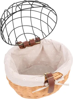 Totority Removable Front Bike Basket for Pets Quick Release Handlebar Carrier and Portable Pet Seat with Strong Load Capacity and Comfortable Design for Easy Installation