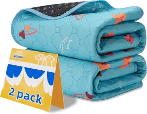 Washable Pee Pads for Dogs, 2-Pack Reusable Puppy Pads, Waterproof Non-Slip Wee Wee Pad, Absorbent and Leakproof Training Mats for Potty, Crate, Playpen, Bed, Sofa, 18"x 24"