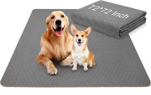 Washable Pee Pads for Dogs, 72*72 Inch- 1 Pack Superior Reusable Puppy Pads Pet Training Pads 100% Waterproof Dog Pee Pad for Dogs, Cats, Bunny & Senior, Dog Mats for Floor Protector
