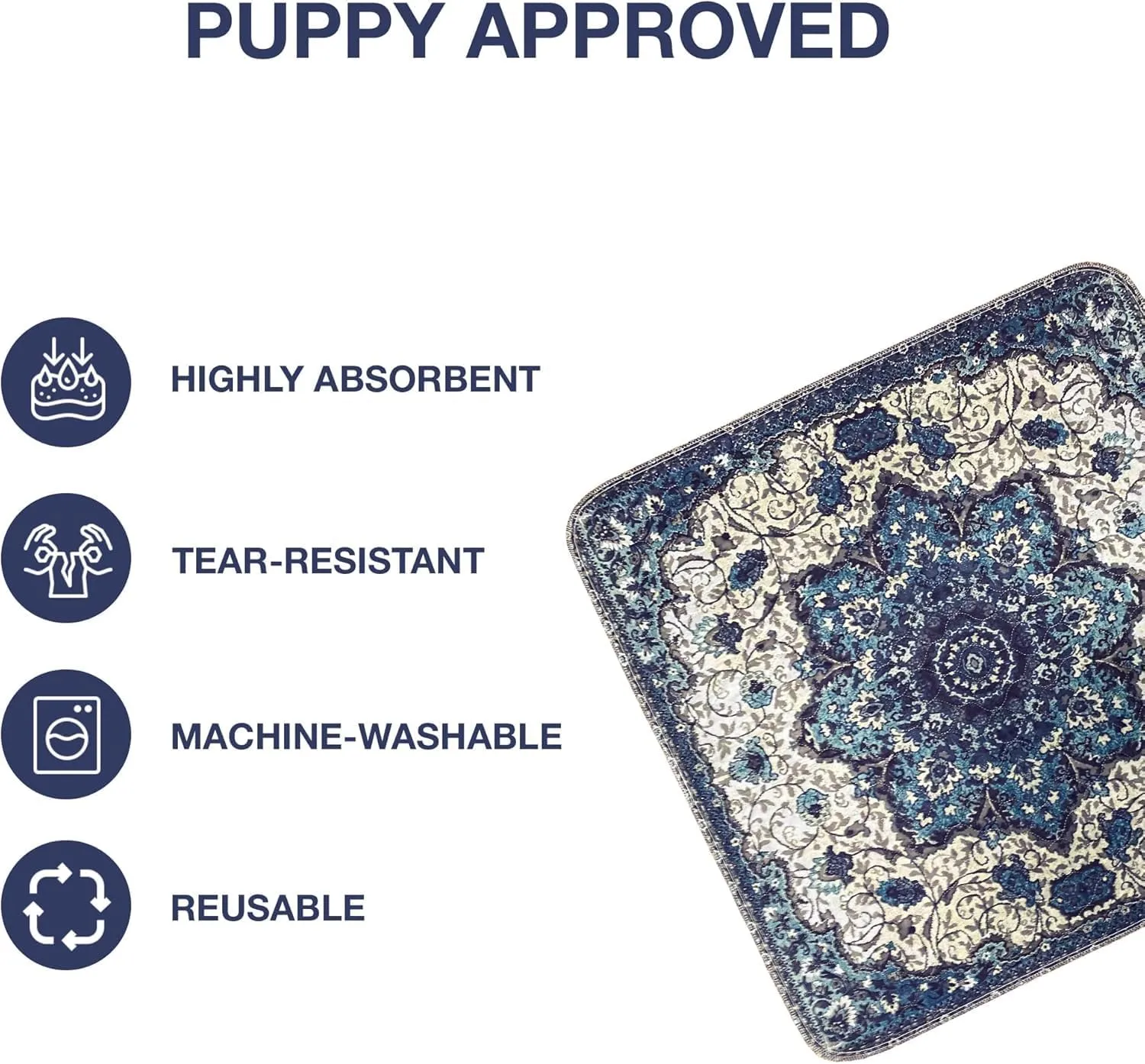 Washable Pee Pads for Dogs - Super Absorbent Reusable Puppy Training Pads - 100% Waterproof, Leak-Proof & Non-Slip Whelping Pads for Pet Housebreaking