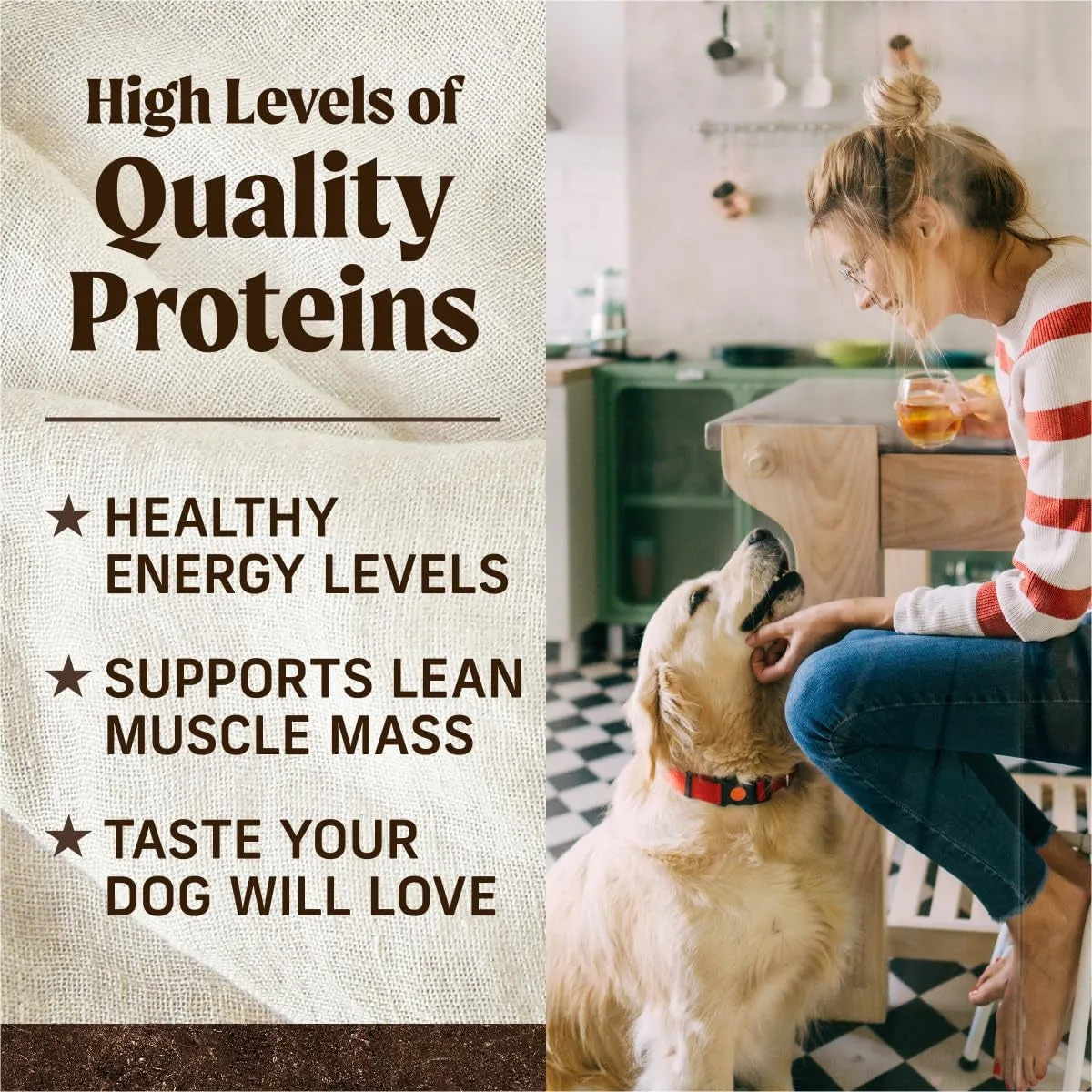 Wholesome and Natural Kibble with Real Chicken and Sweet Potato